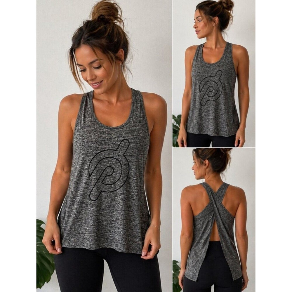 Beyond Yoga x Peloton Lg Racerback Gym / Yoga Tank Top Heather Gray Soft